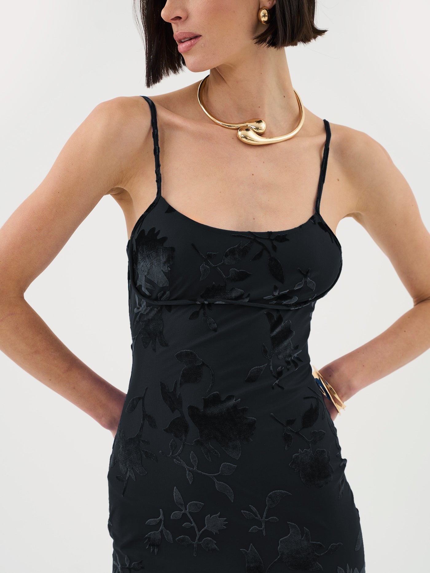 Blommig Burnout Maxi Klänning med Remmar