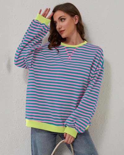 LUNA - OVERSIZED STRIPED LONG-SLEEVED SWEATER