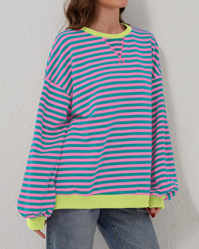 LUNA - OVERSIZED STRIPED LONG-SLEEVED SWEATER