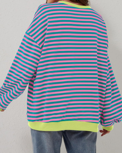 LUNA - OVERSIZED STRIPED LONG-SLEEVED SWEATER