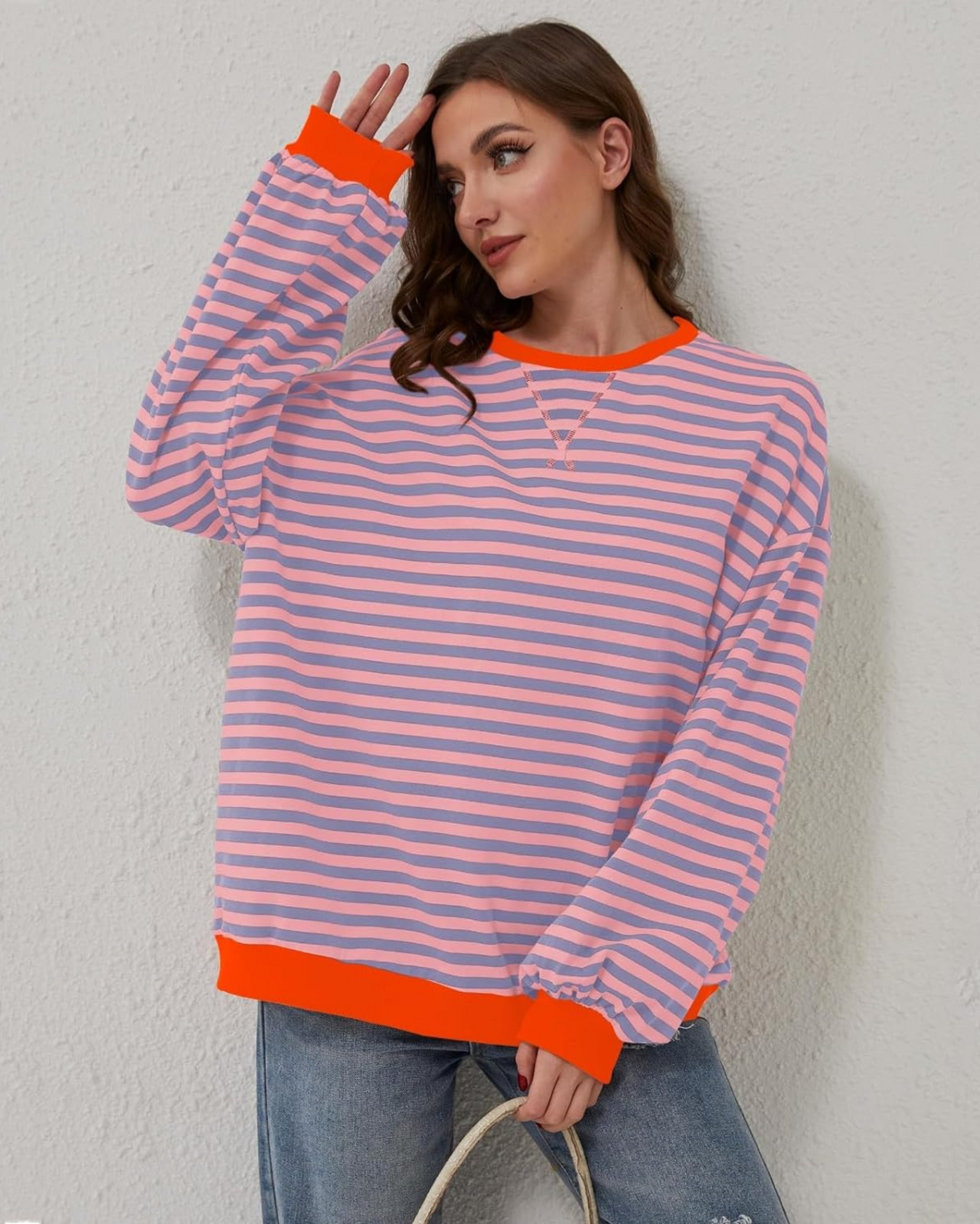 LUNA - OVERSIZED STRIPED LONG-SLEEVED SWEATER