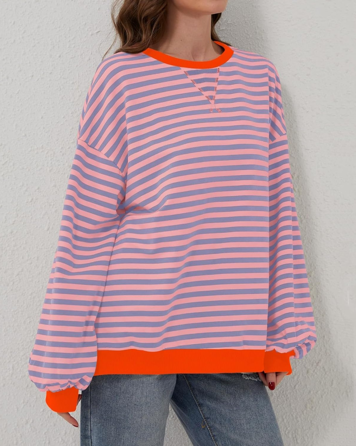 LUNA - OVERSIZED STRIPED LONG-SLEEVED SWEATER