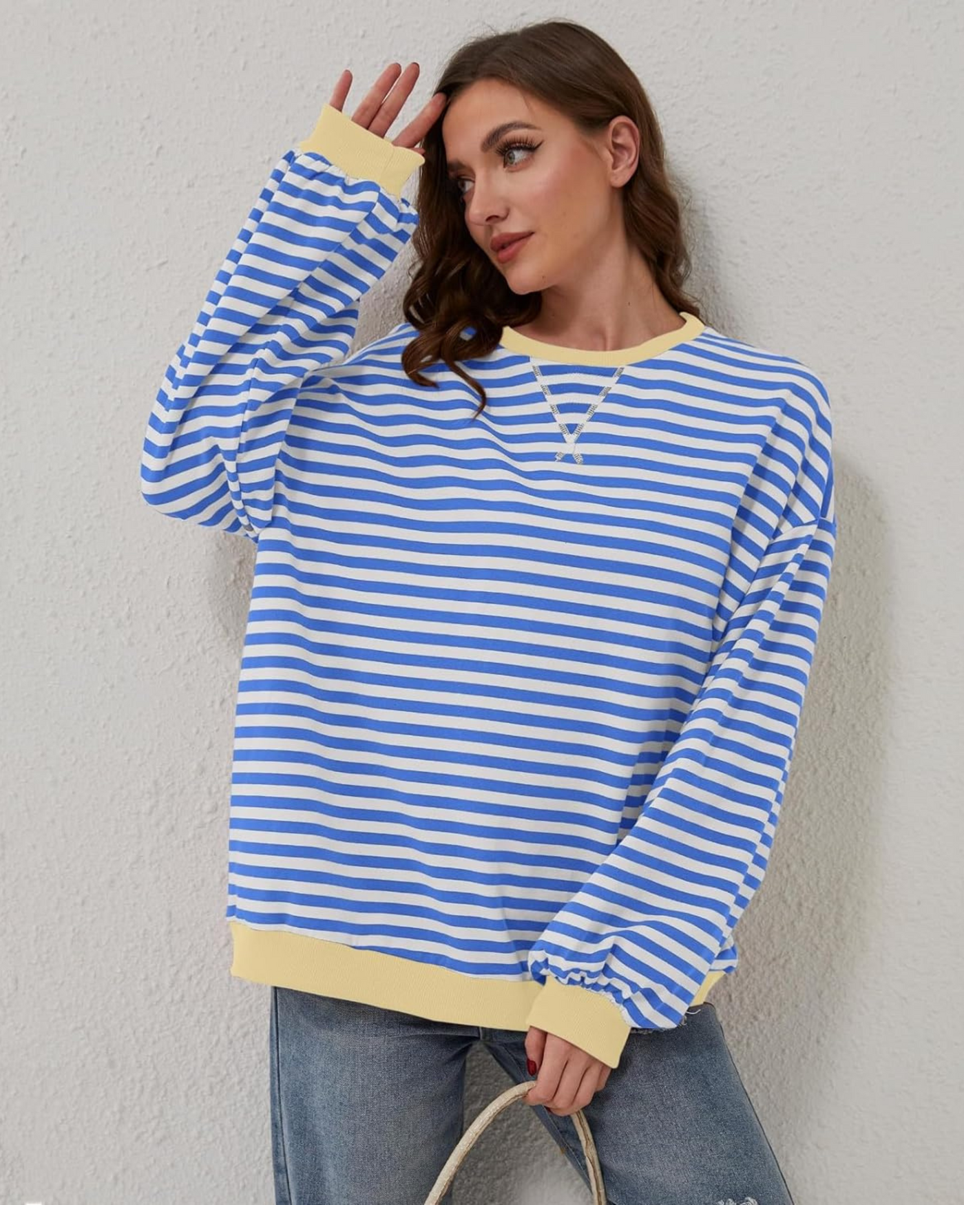 LUNA - OVERSIZED STRIPED LONG-SLEEVED SWEATER