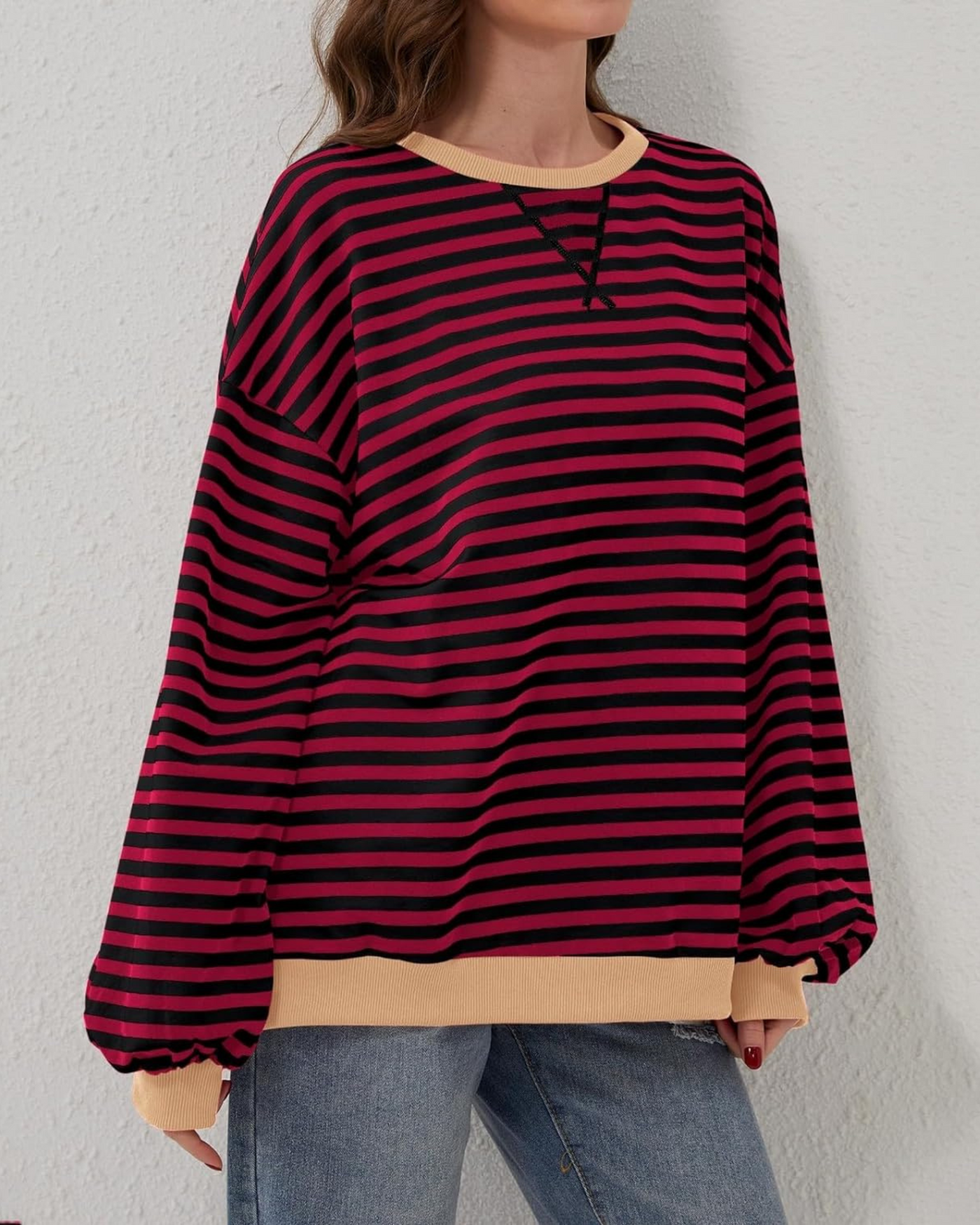 LUNA - OVERSIZED STRIPED LONG-SLEEVED SWEATER