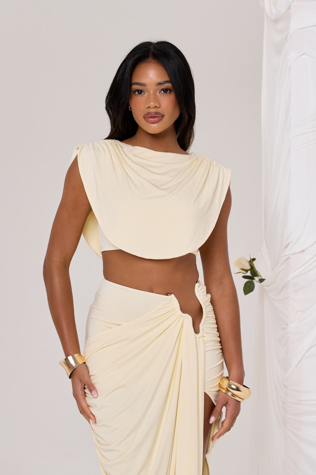 COLE RUCHED CROP TOP | SMÖRGÅS CITRON