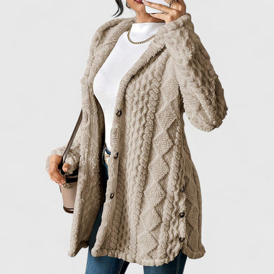 Krisha - Cozy Hooded Plush Cardigan