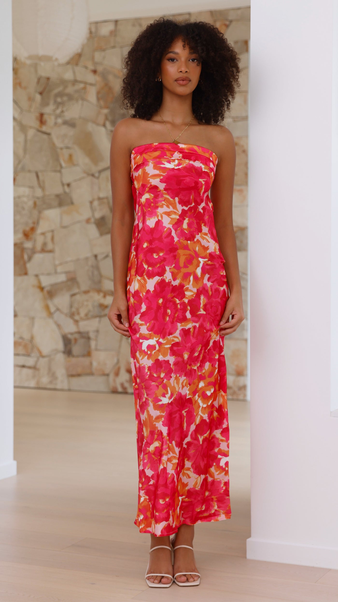 Miya Maxi Dress - Pink/Red Floral