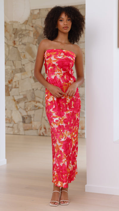 Miya Maxi Dress - Pink/Red Floral