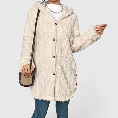 Krisha - Cozy Hooded Plush Cardigan