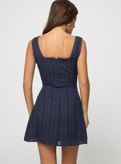 Dazy Mini Dress in Navy Blue