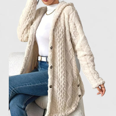 Krisha - Cozy Hooded Plush Cardigan