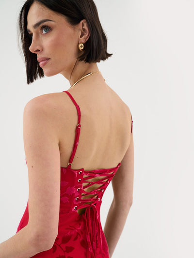 Blommig Burnout Maxi Klänning med Remmar