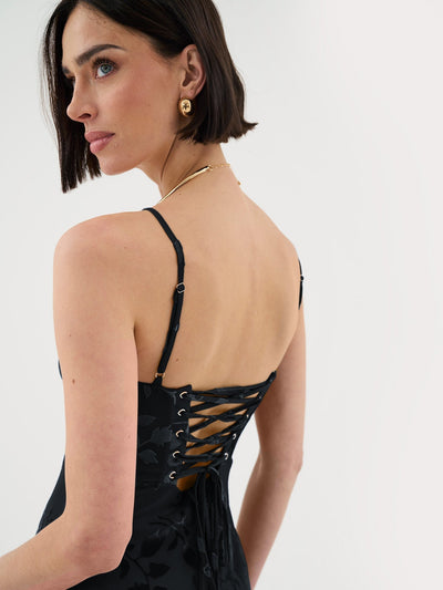 Blommig Burnout Maxi Klänning med Remmar