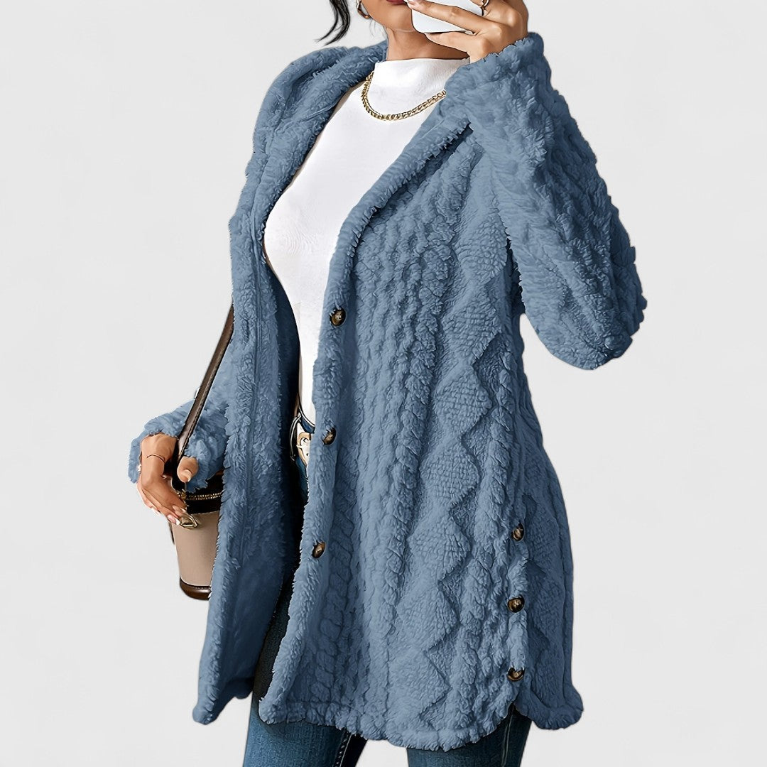 Krisha - Cozy Hooded Plush Cardigan