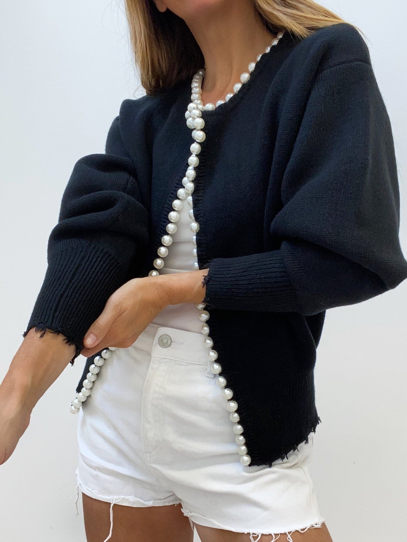 Kalina | Elegant Pearl-Embellished Cardigan