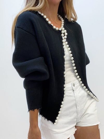 Kalina | Elegant Pearl-Embellished Cardigan
