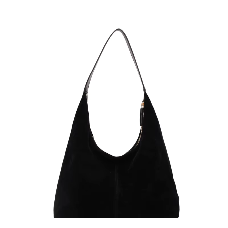 Suede Crescent Handbag