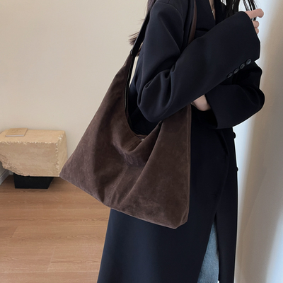 Suede Crescent Handbag