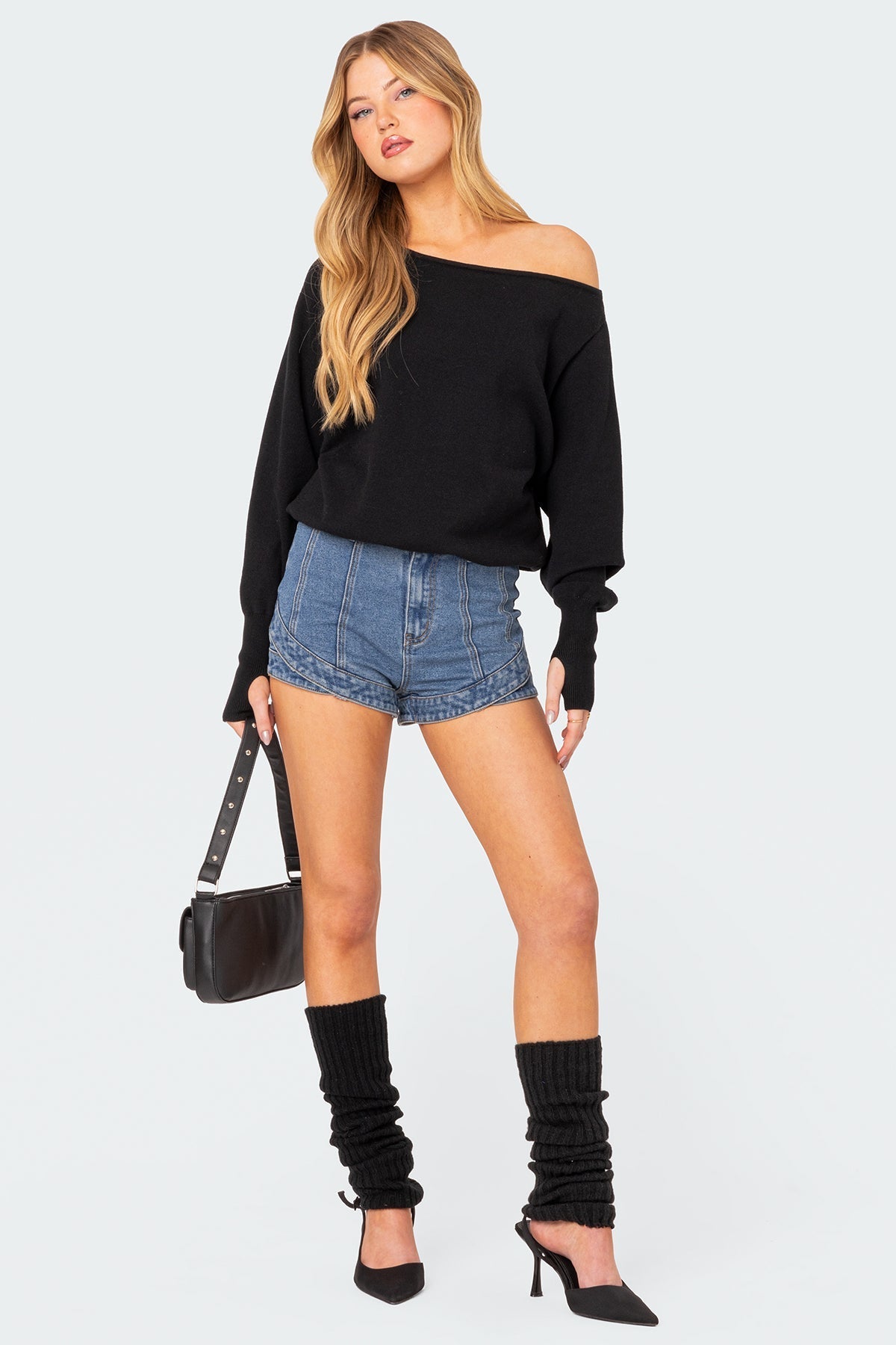 Off-Shoulder Oversized Sweater