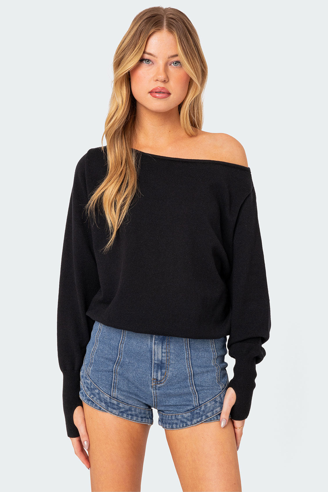 Off-Shoulder Oversized Sweater