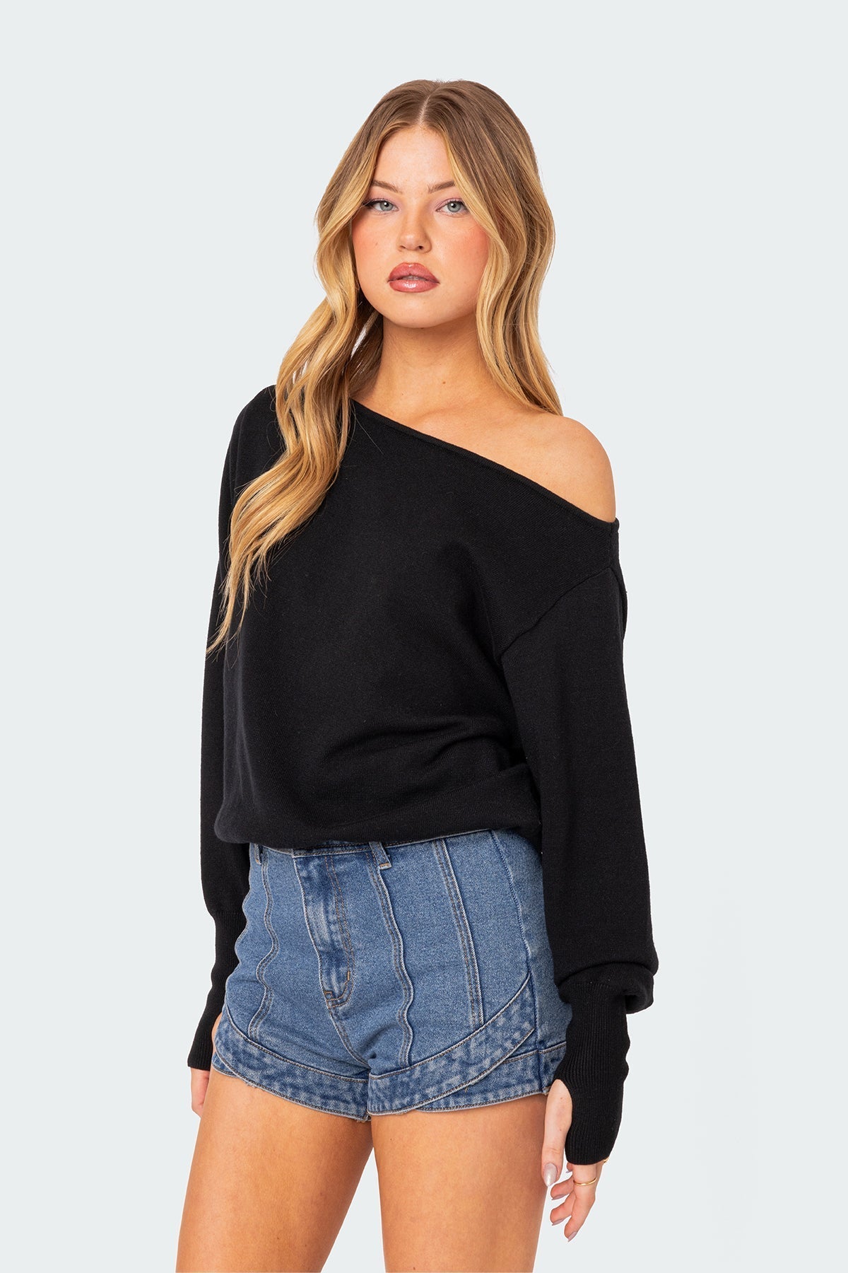 Off-Shoulder Oversized Sweater