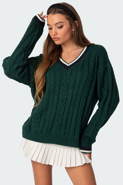 Amoret Kabelstickad Sweater