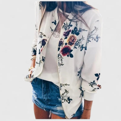 Margot – Chic Floral Bomber Cardigan