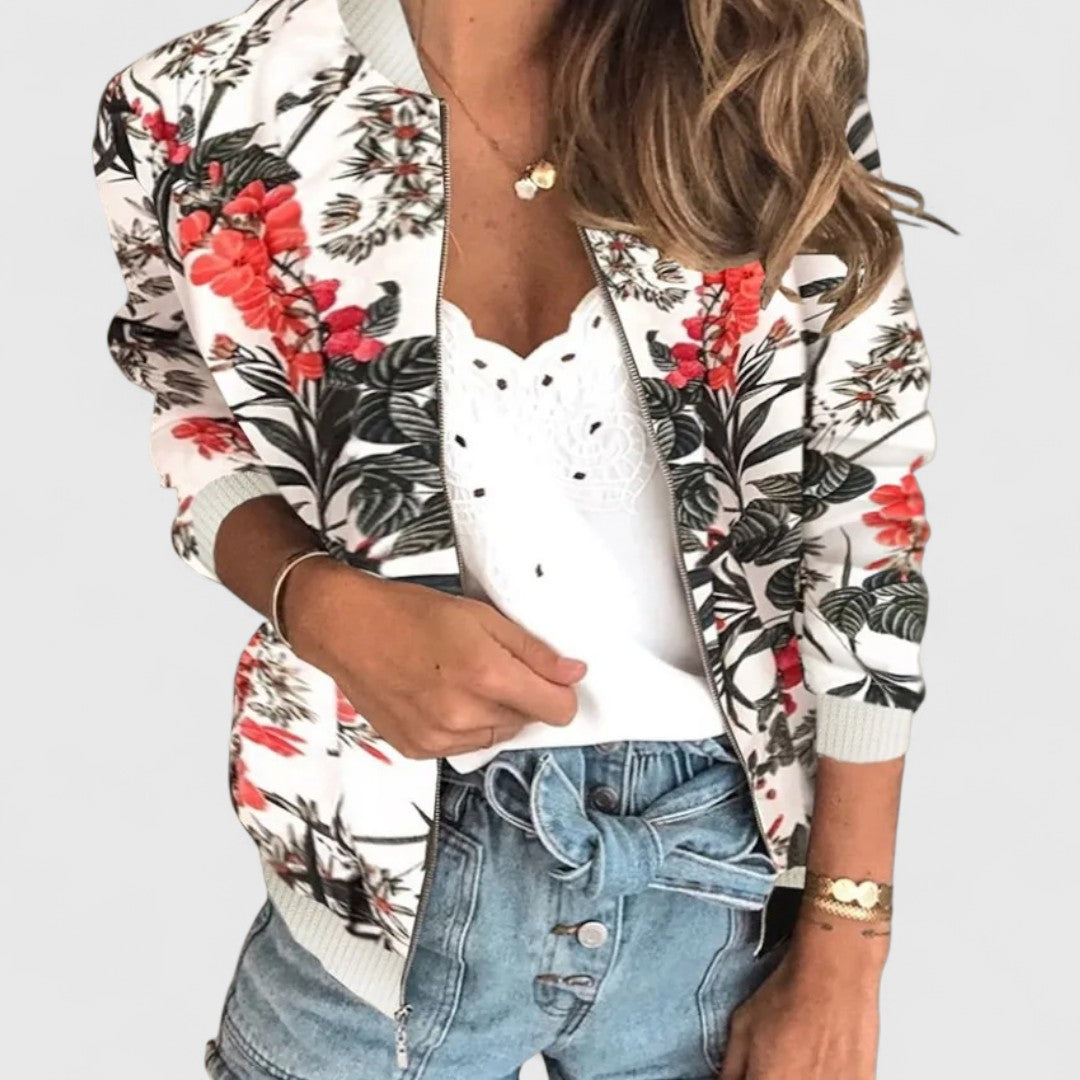Margot – Chic Floral Bomber Cardigan