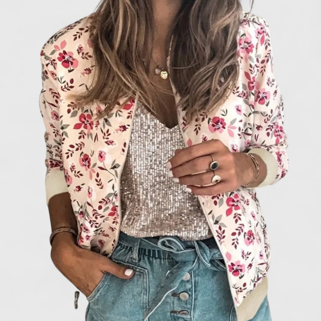 Margot – Chic Floral Bomber Cardigan