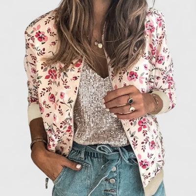 Margot – Chic Floral Bomber Cardigan