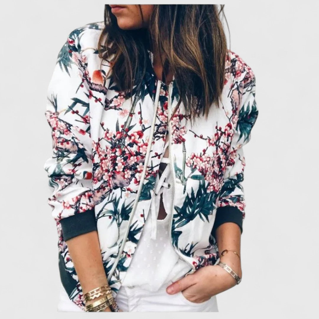 Margot – Chic Floral Bomber Cardigan