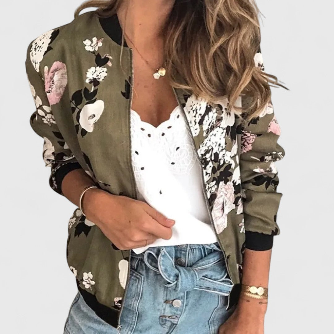 Margot – Chic Floral Bomber Cardigan