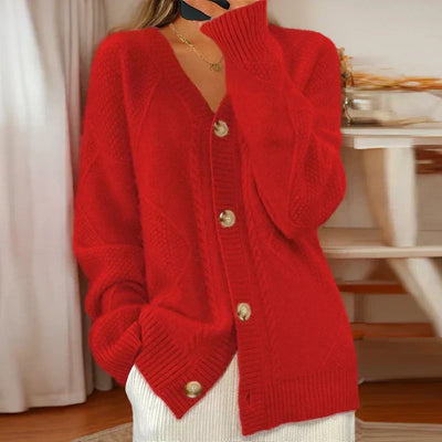 Ros - Kabelstrickad Cardigan