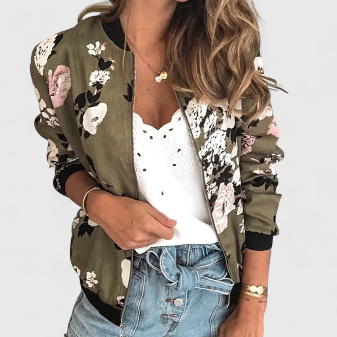Margot – Chic Floral Bomber Cardigan