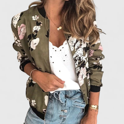 Margot – Chic Floral Bomber Cardigan