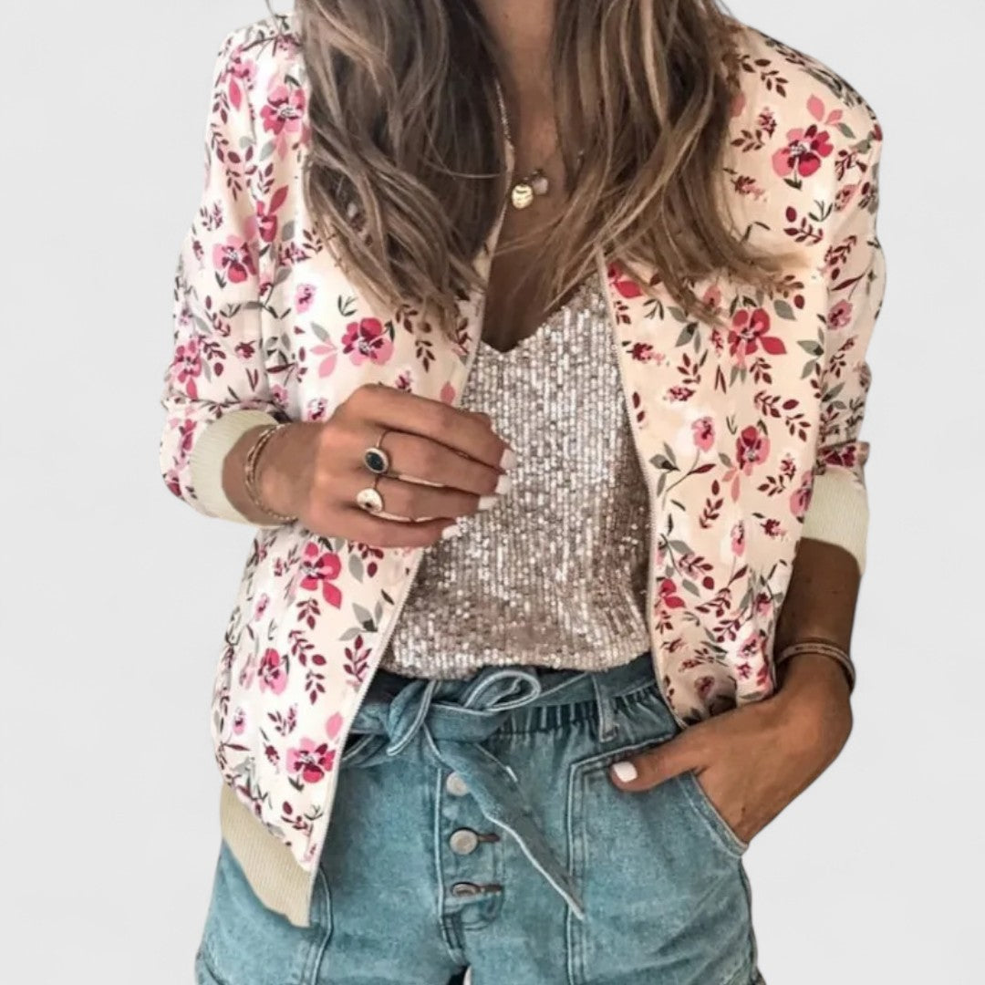 Margot – Chic Floral Bomber Cardigan