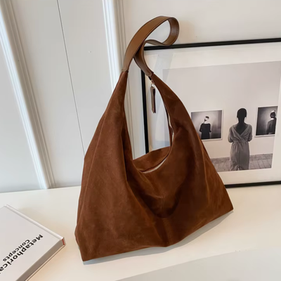 Suede Crescent Handbag