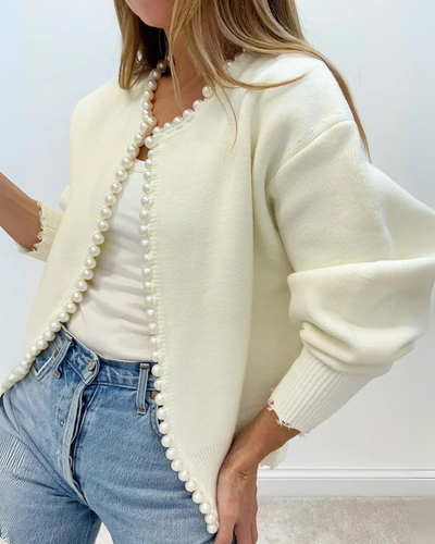 Kalina | Elegant Pearl-Embellished Cardigan