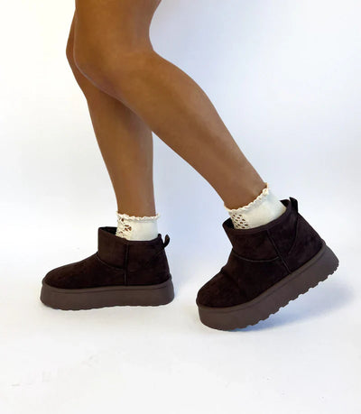 Beige Varm Ankelstövel