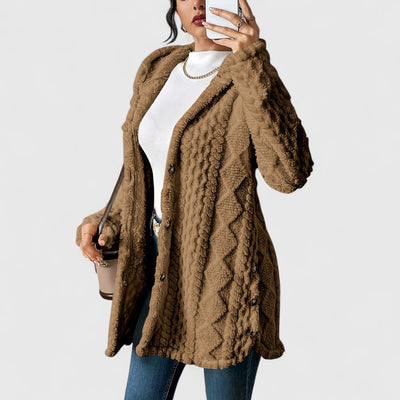 Elise - Cozy Hooded Plush Cardigan