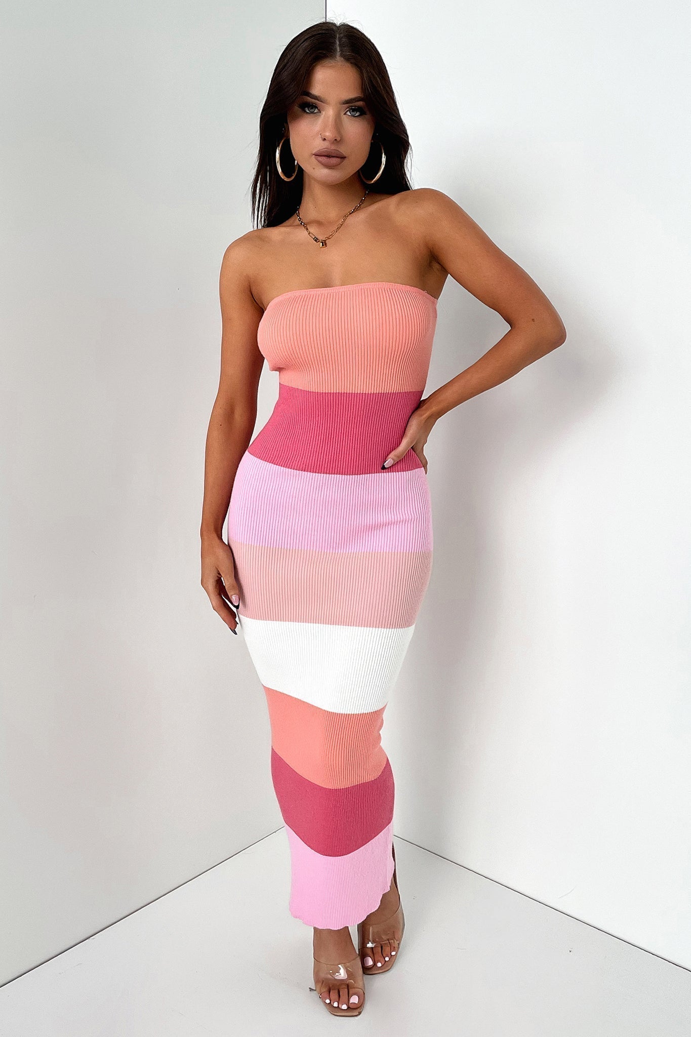 Rosa Chloe Maxi Klänning