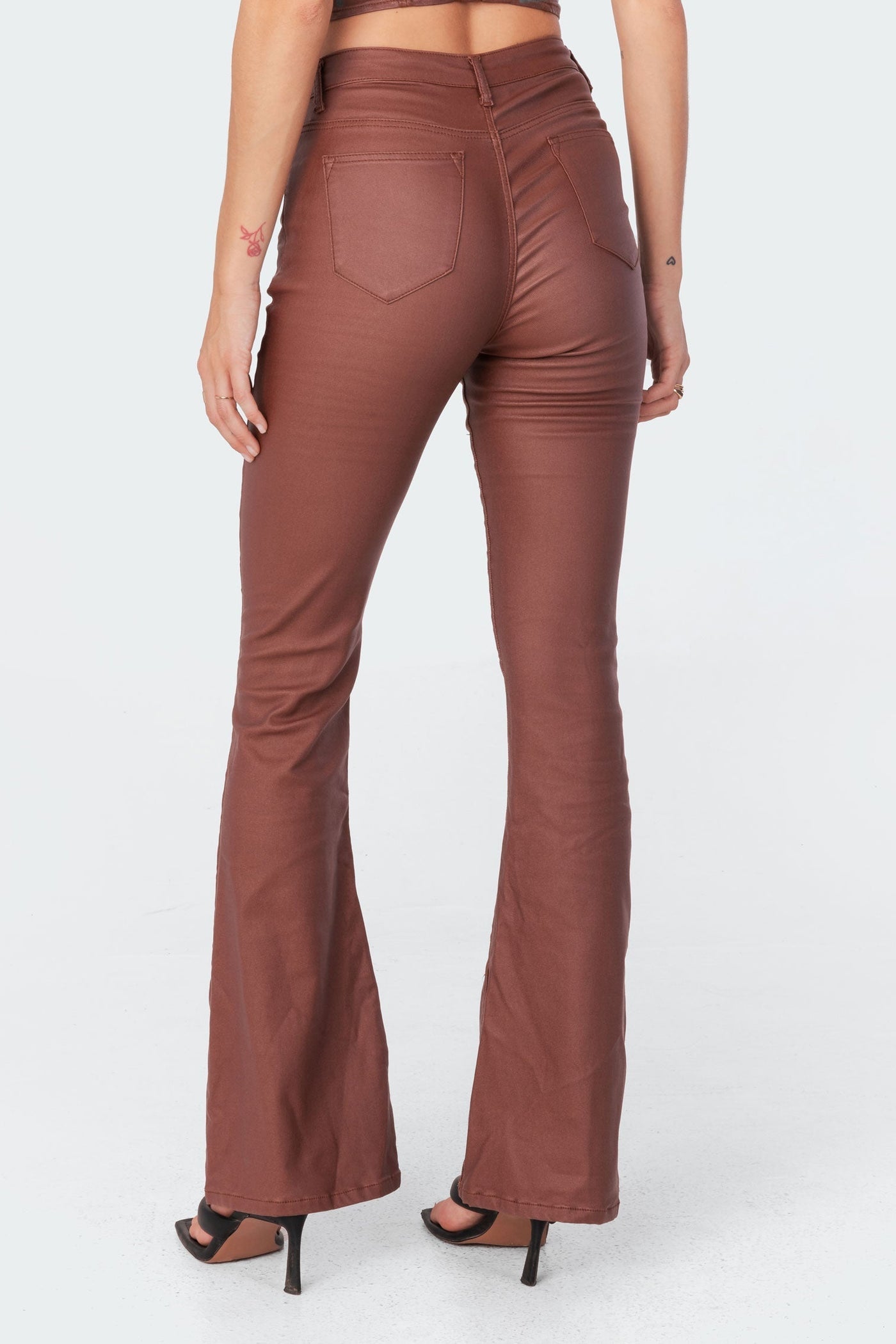 Luna Faux Leather Flared Jeans