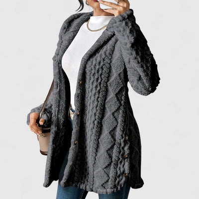 Krisha - Cozy Hooded Plush Cardigan