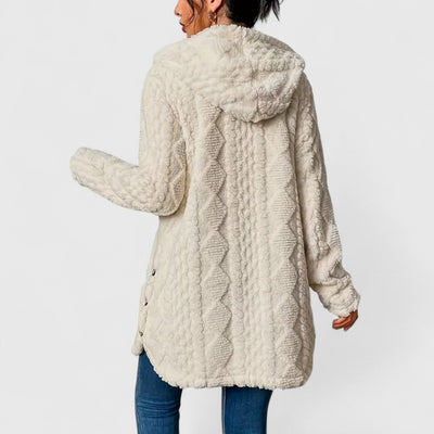 Elise - Cozy Hooded Plush Cardigan