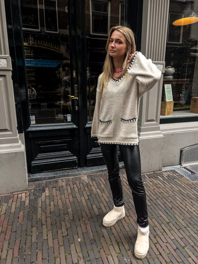 Beige Varm Ankelstövel