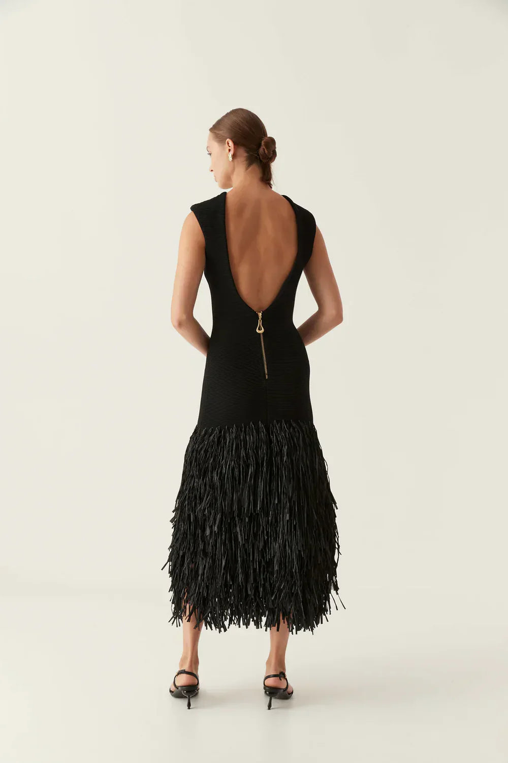 Fringed Black Dress