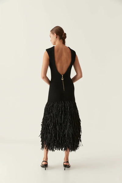 Fringed Black Dress