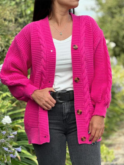 Kvinnors V-ringad Långärmad Stickad Tröja