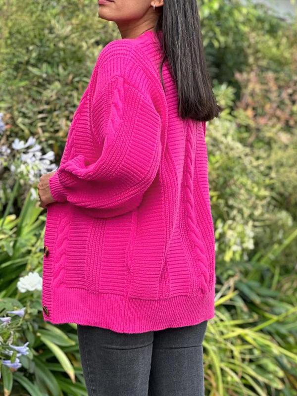 Kvinnors V-ringad Långärmad Stickad Tröja