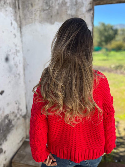 Kvinnors Långärmad V-ringad Stickad Kofta för Hösten